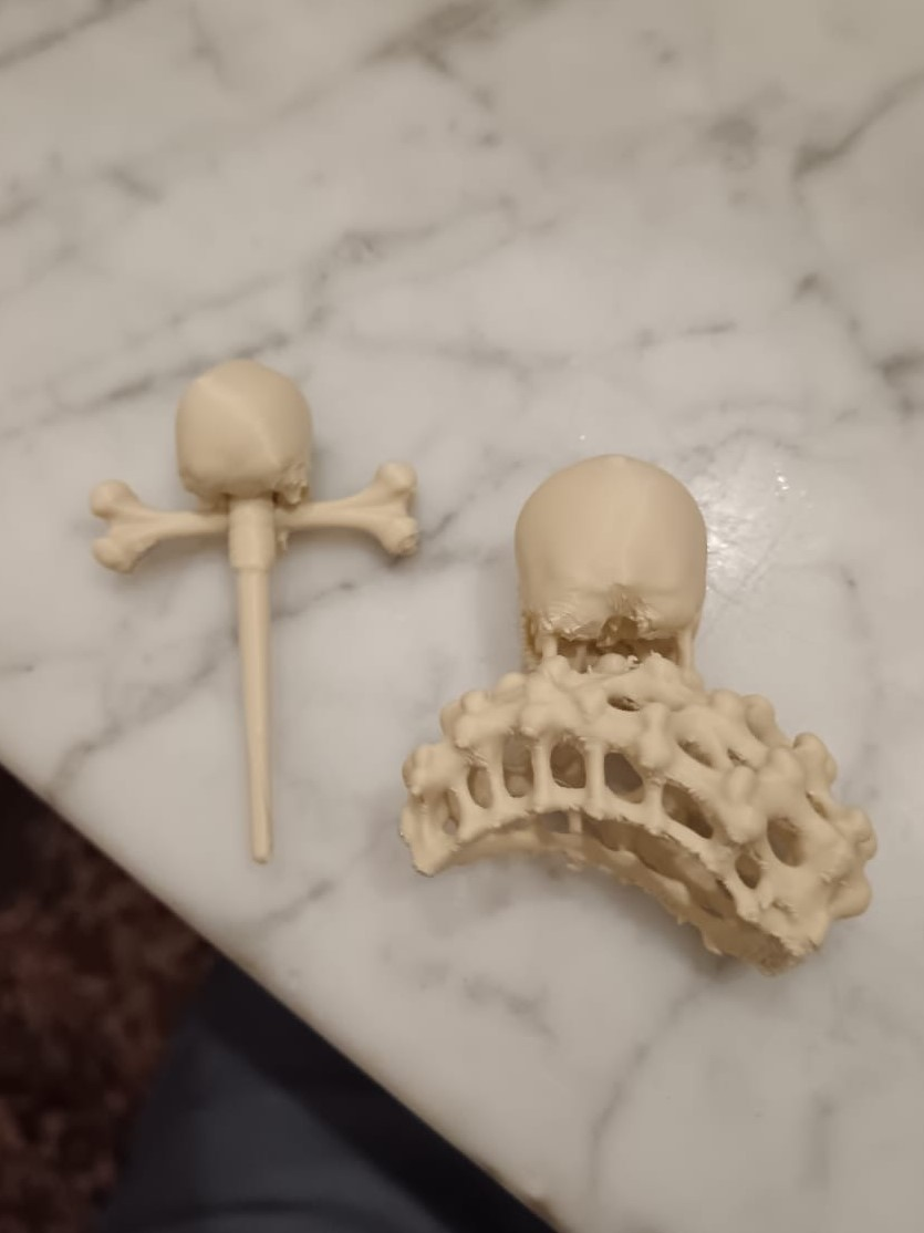 Skeletal Chignon with Brooch