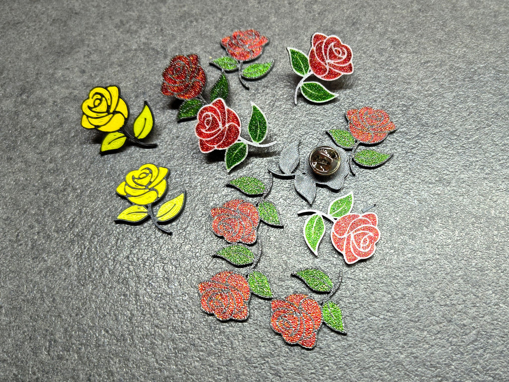 Rose Lapel Pin – Elegant Multicolor Brooch