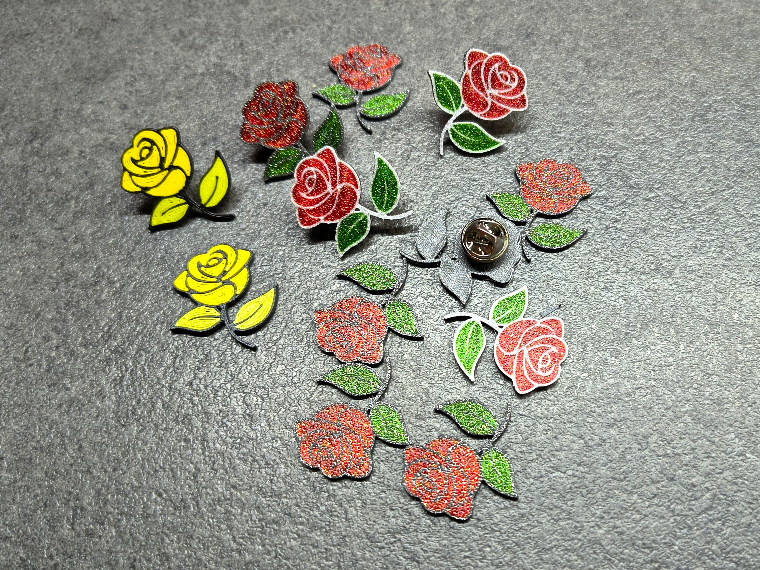 Rose Lapel Pin – Elegant Multicolor Brooch