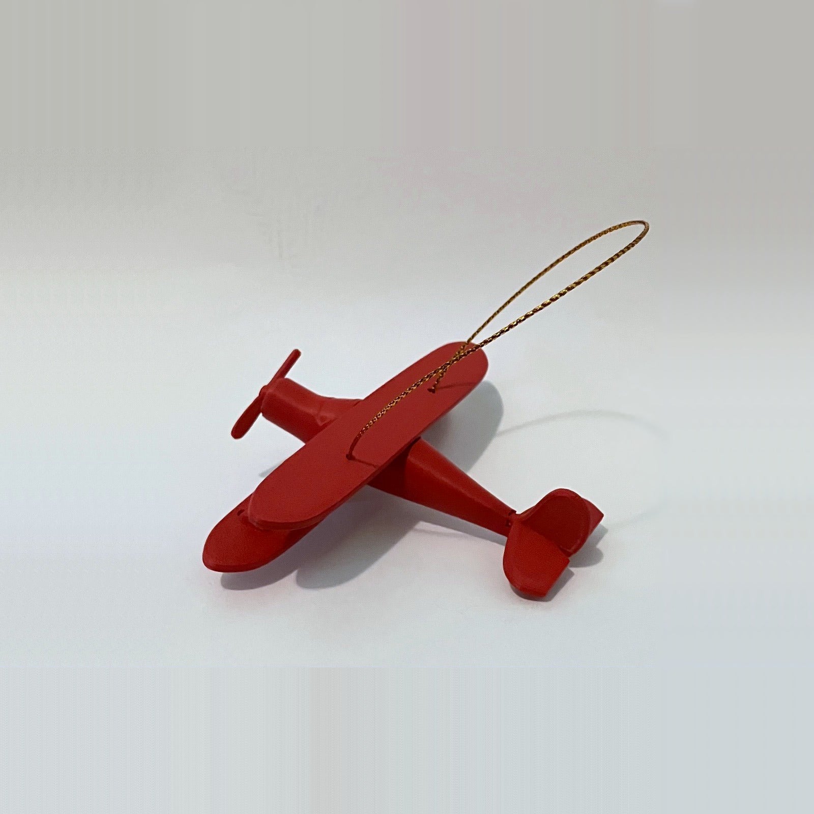 Staggerwing Biplane Holiday Ornament spinning prop