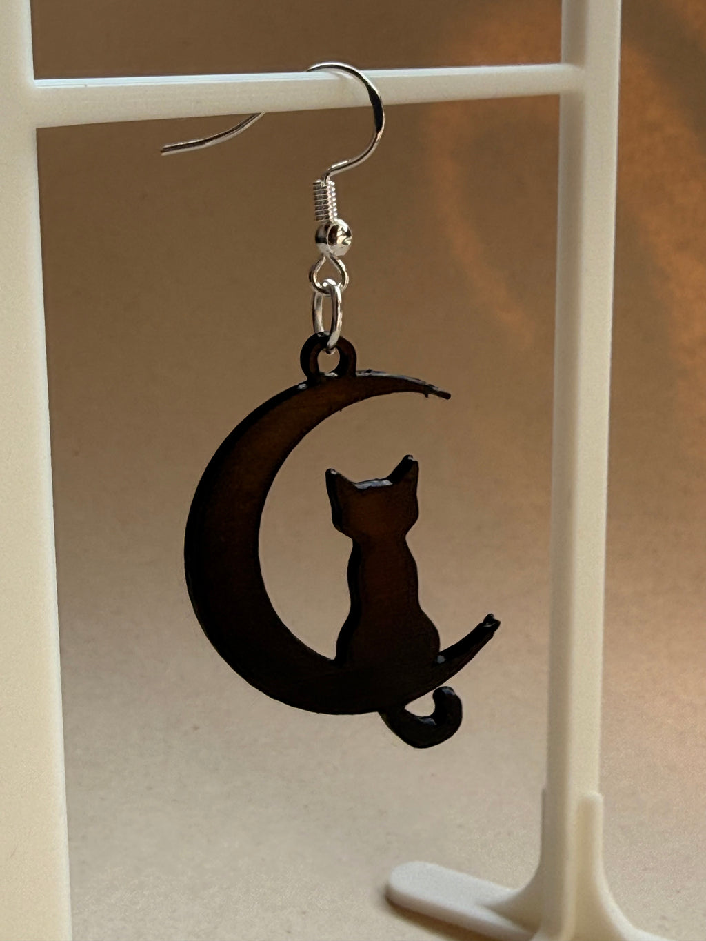 Cat and Moon Earrings