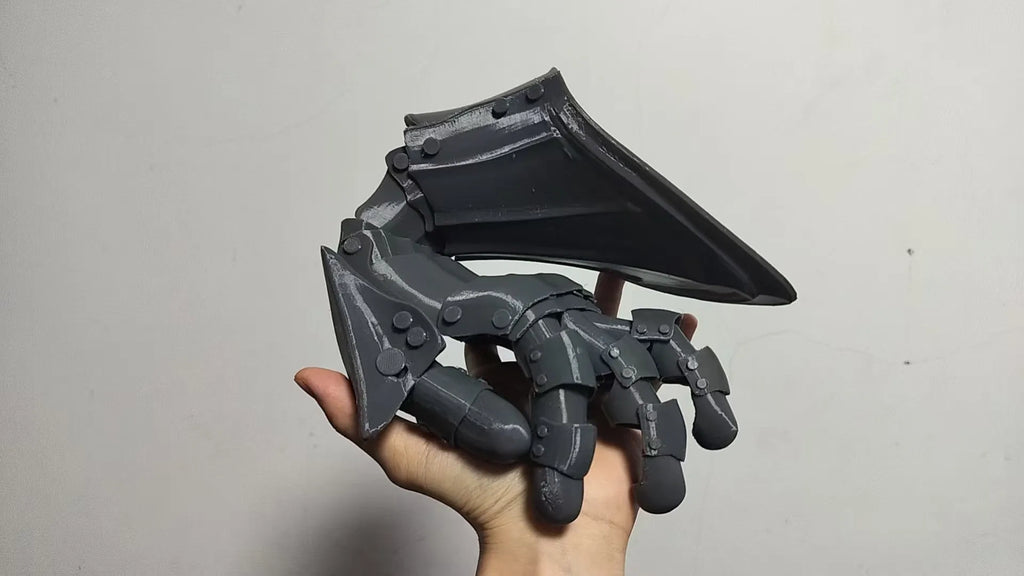 100％3D打印板甲手套，拼装模型，高灵活度，自带多尺寸替换件