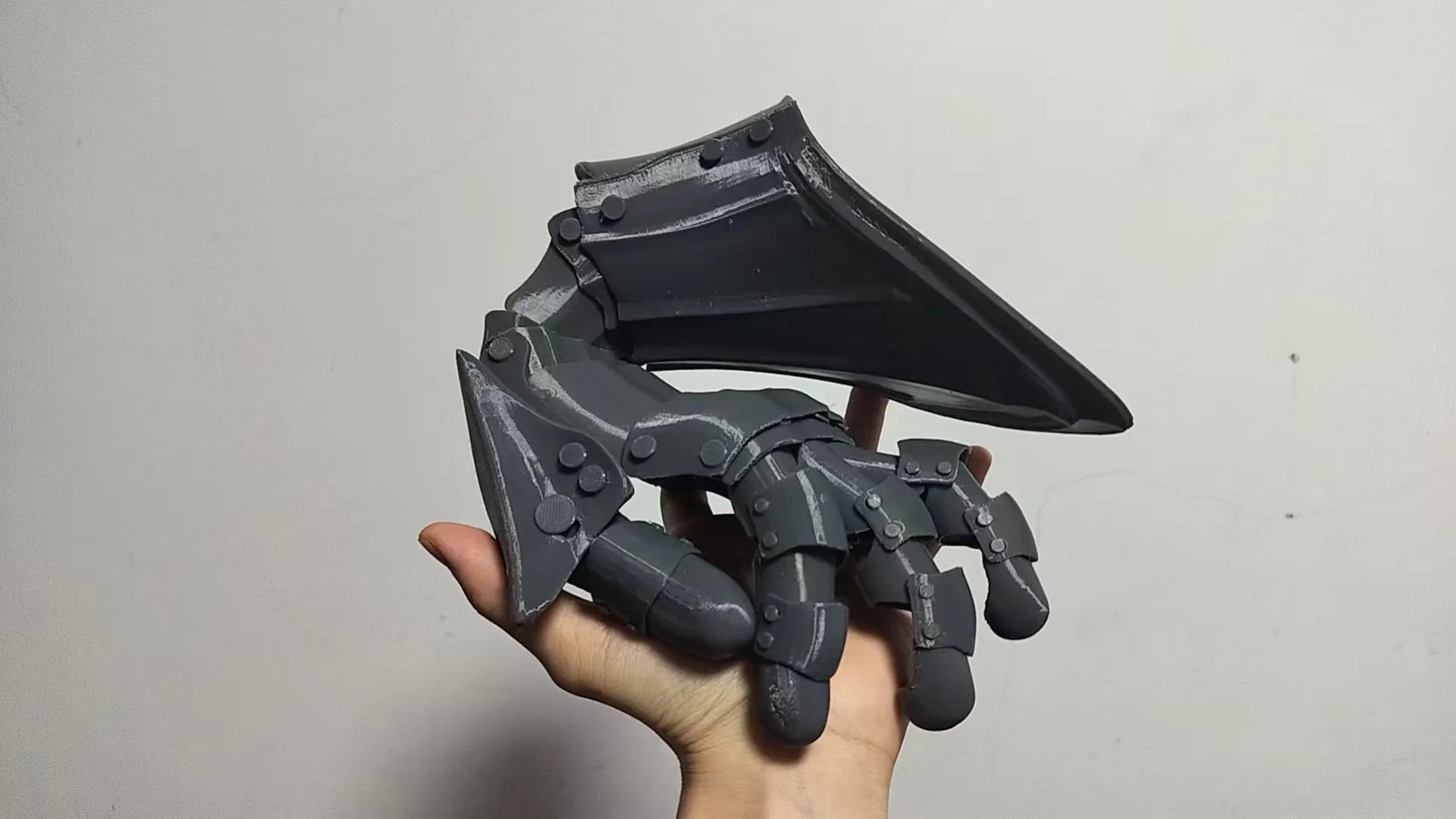 100％3D打印板甲手套，拼装模型，高灵活度，自带多尺寸替换件