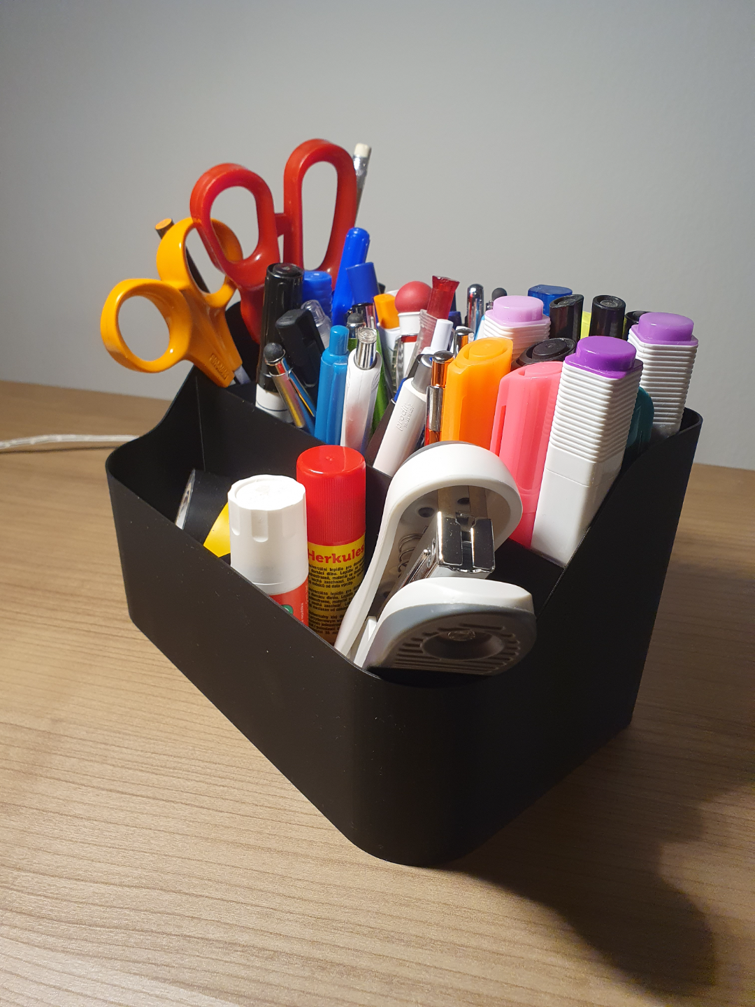 Pencil desk organizer box