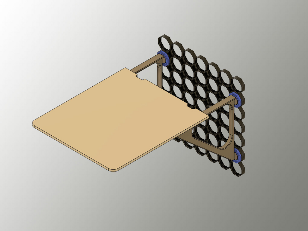 Large simple flat Shelf for Honeycomb Storage Wall