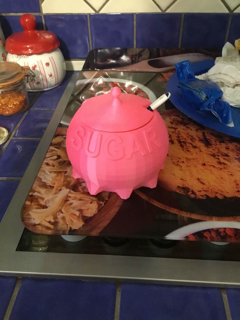 Sugar Bowl with spoon hole