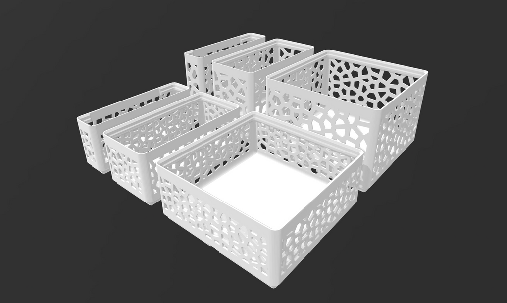 Gridfinity Voronoi bins all sizes