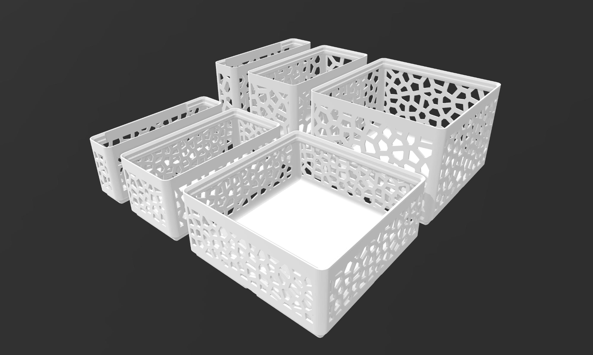 Gridfinity Voronoi bins all sizes