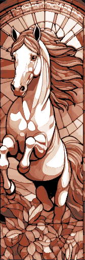 Epic horses caught in stained glass - cathedral style windows - Set of 3 bookmarks