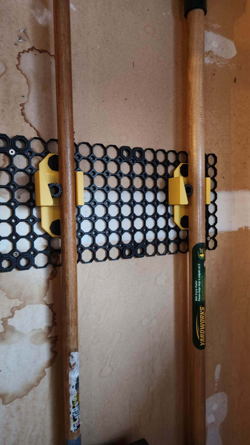 Gravity shaft, broom holder for multiboard,
