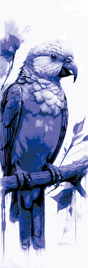 Artistic View of a Purple and White Love Bird - Set of 3 Bookmarks - Hueforge Art