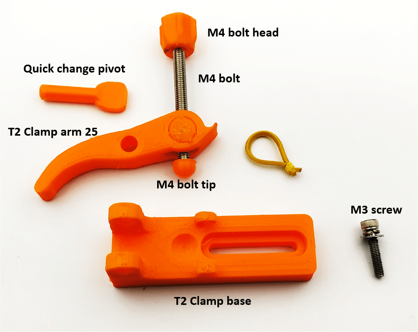 Printed quick clamp for M3 threaded board