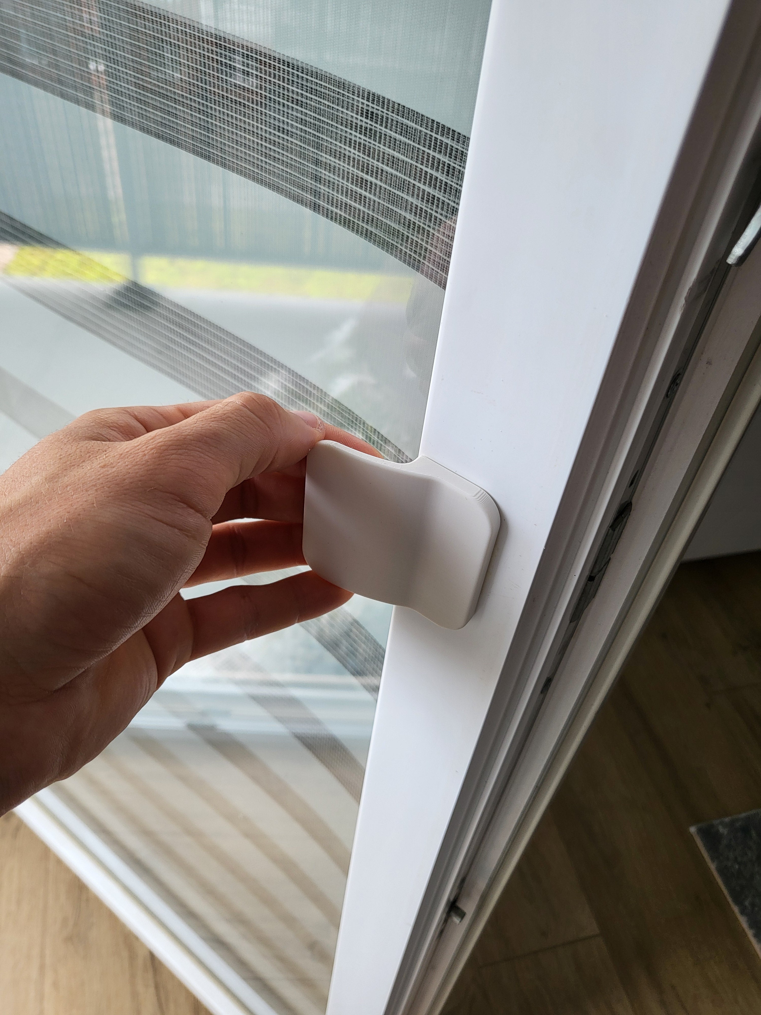 Balcony door handle (no screws, double-sided tape)
