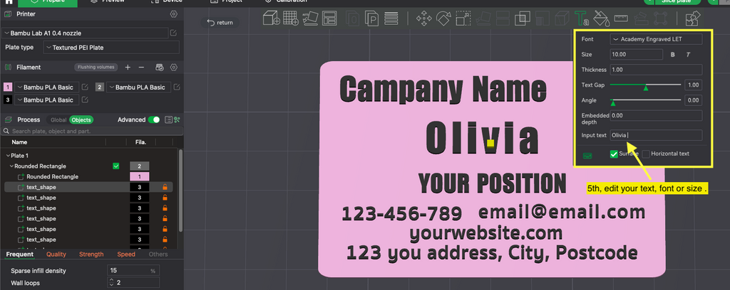 Simple business card (Editable) V2