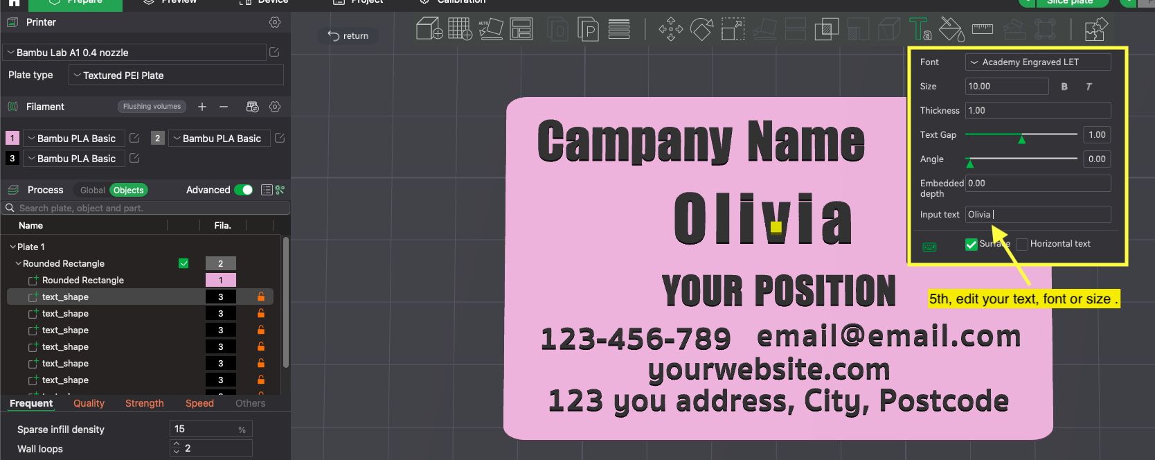 Simple business card (Editable) V2