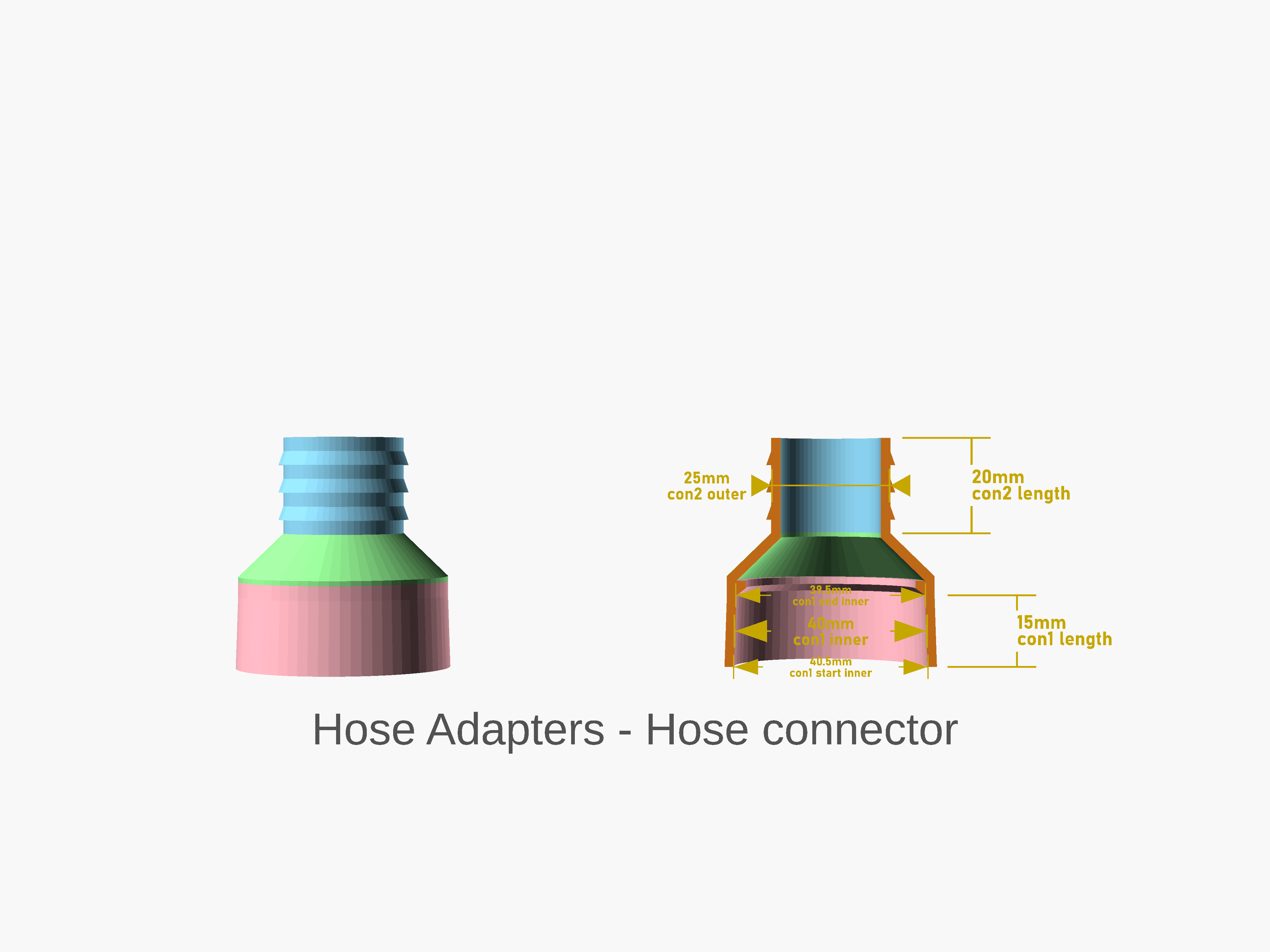Parametric vacuum hose connector