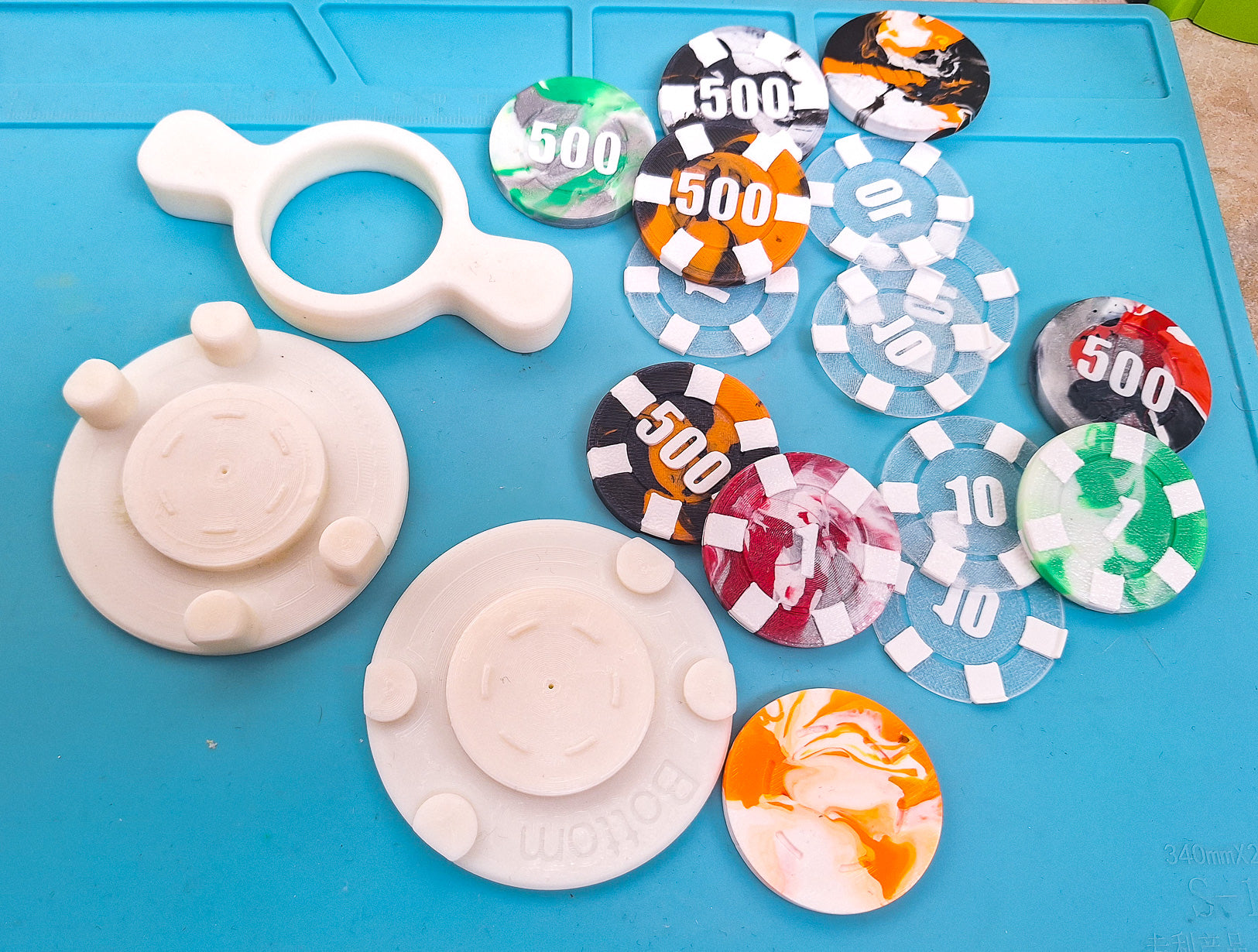 Poker Chip Mold from Poop-One mold for all values