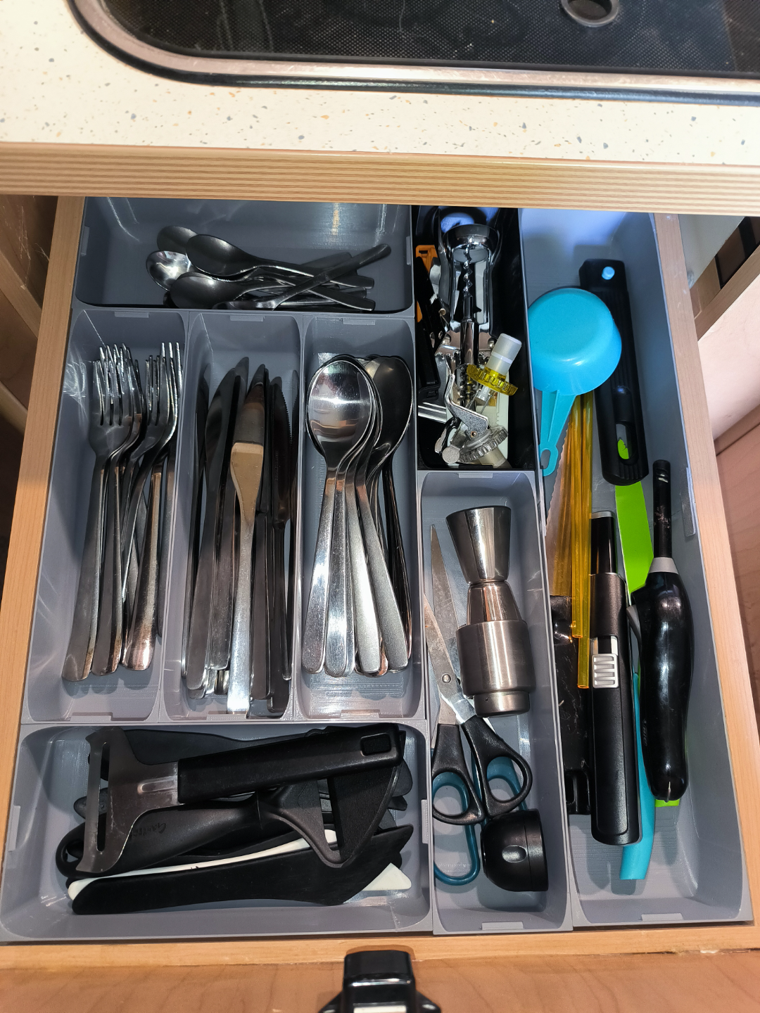 Inlay for RV cutlery box