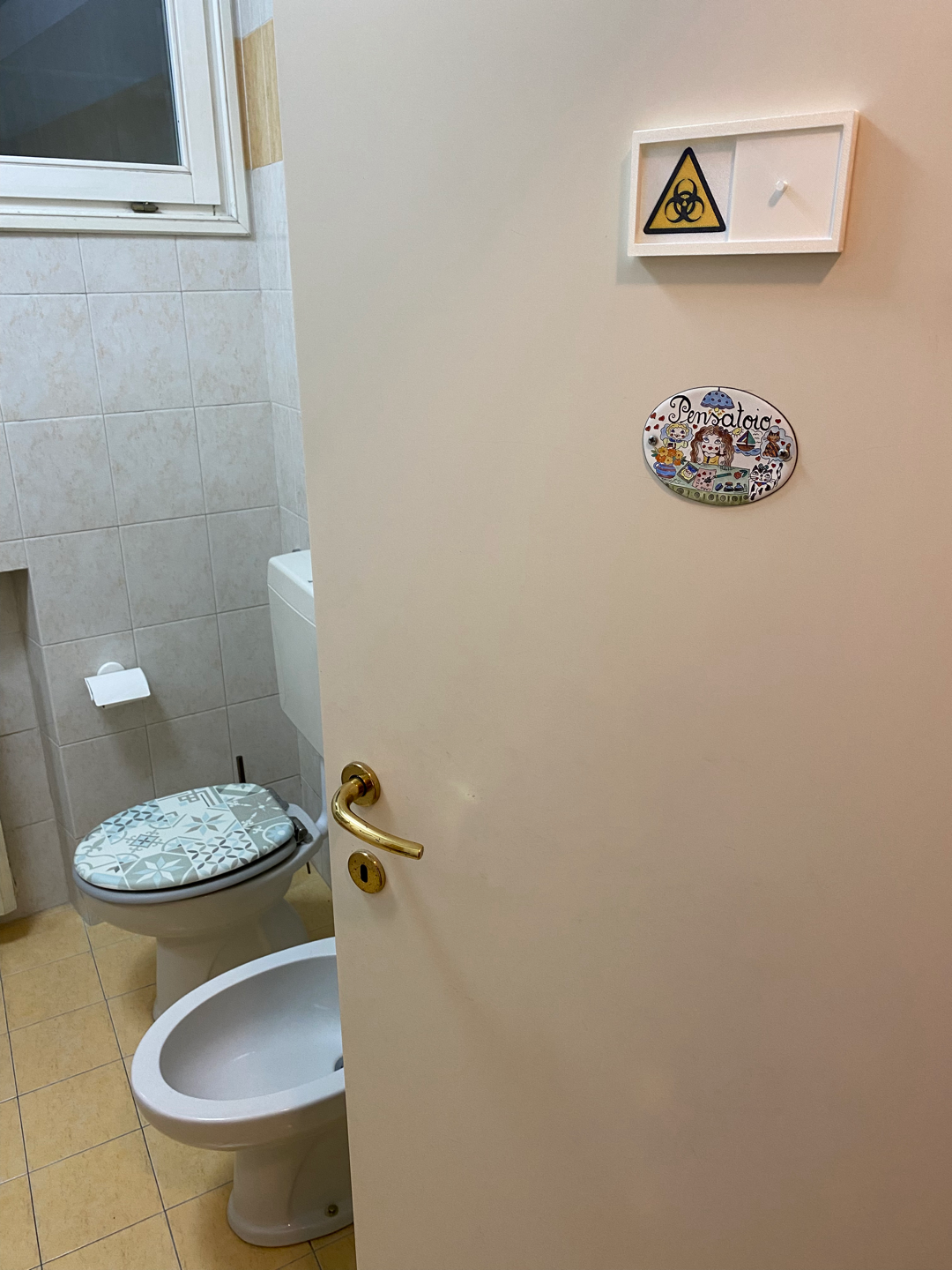 Danger sign for bathroom