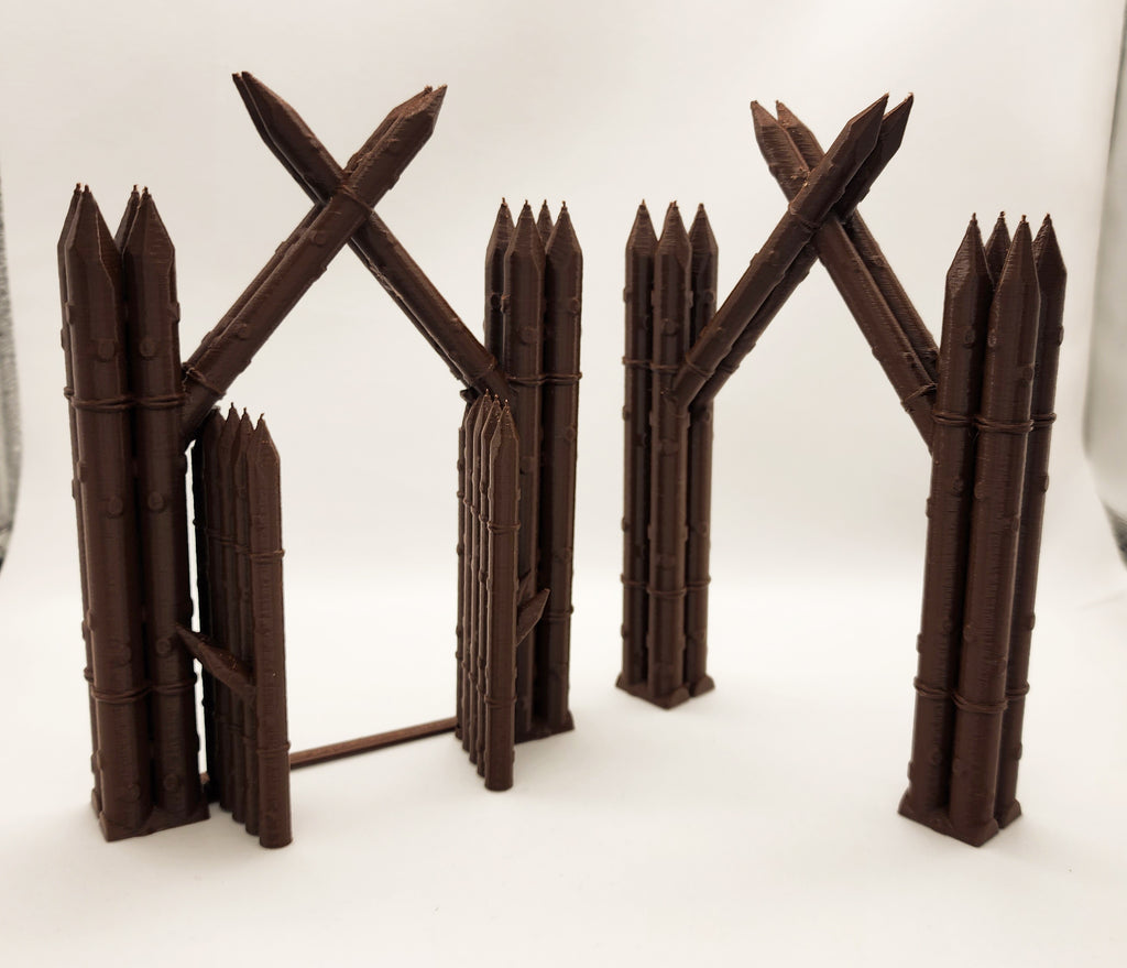 Medieval Palisade Gate & Arch - Print in Place - No Supports