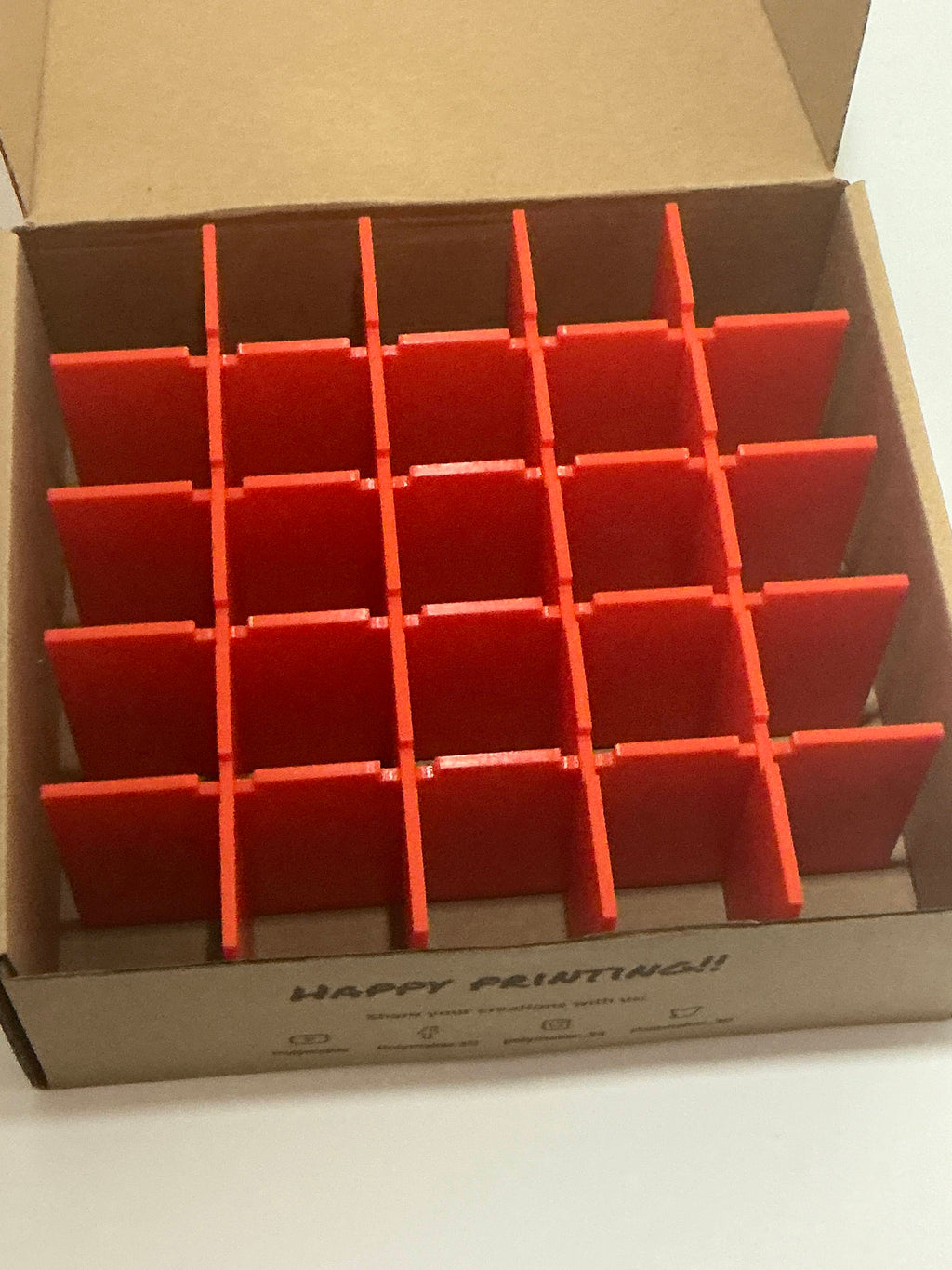 5x5 25 Divisions Filament Box Parametric Dividers