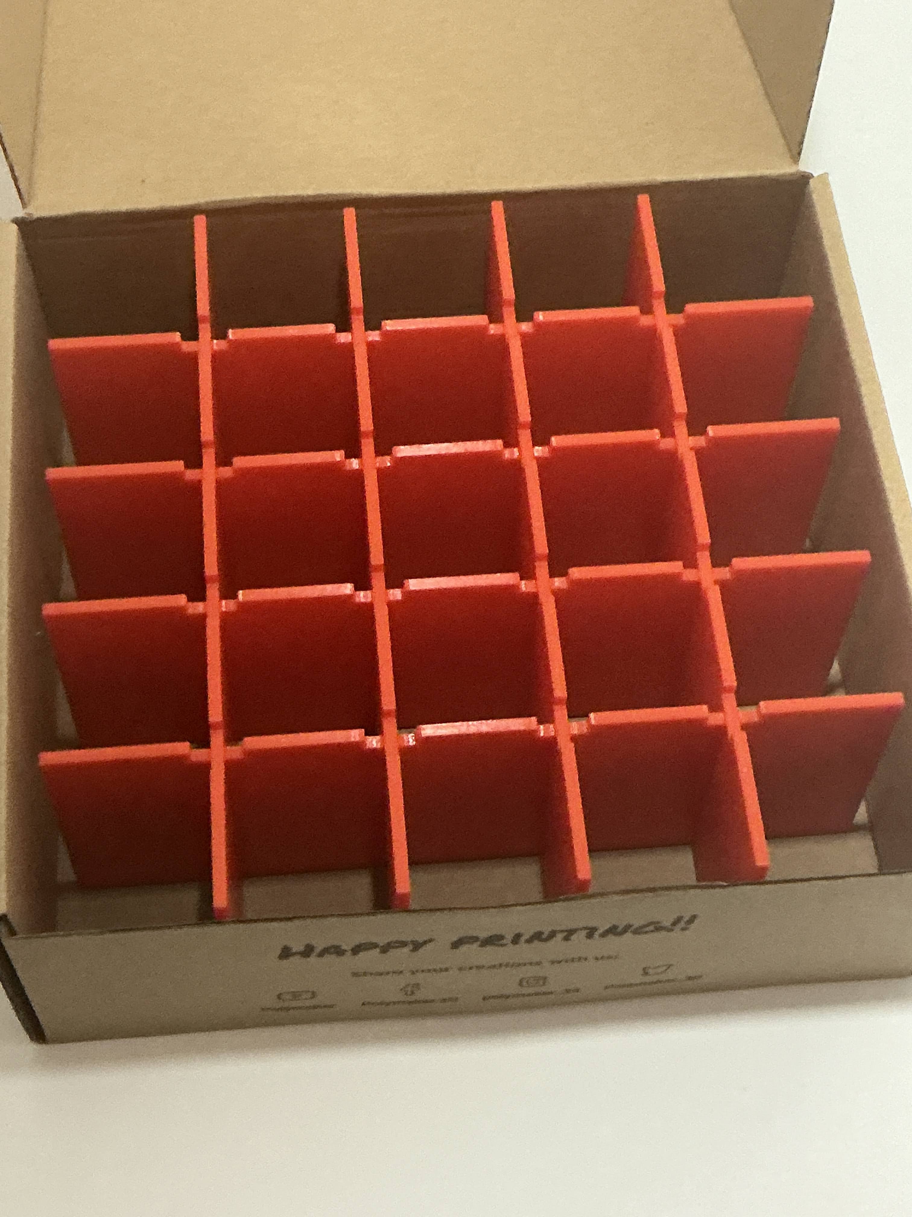 5x5 25 Divisions Filament Box Parametric Dividers
