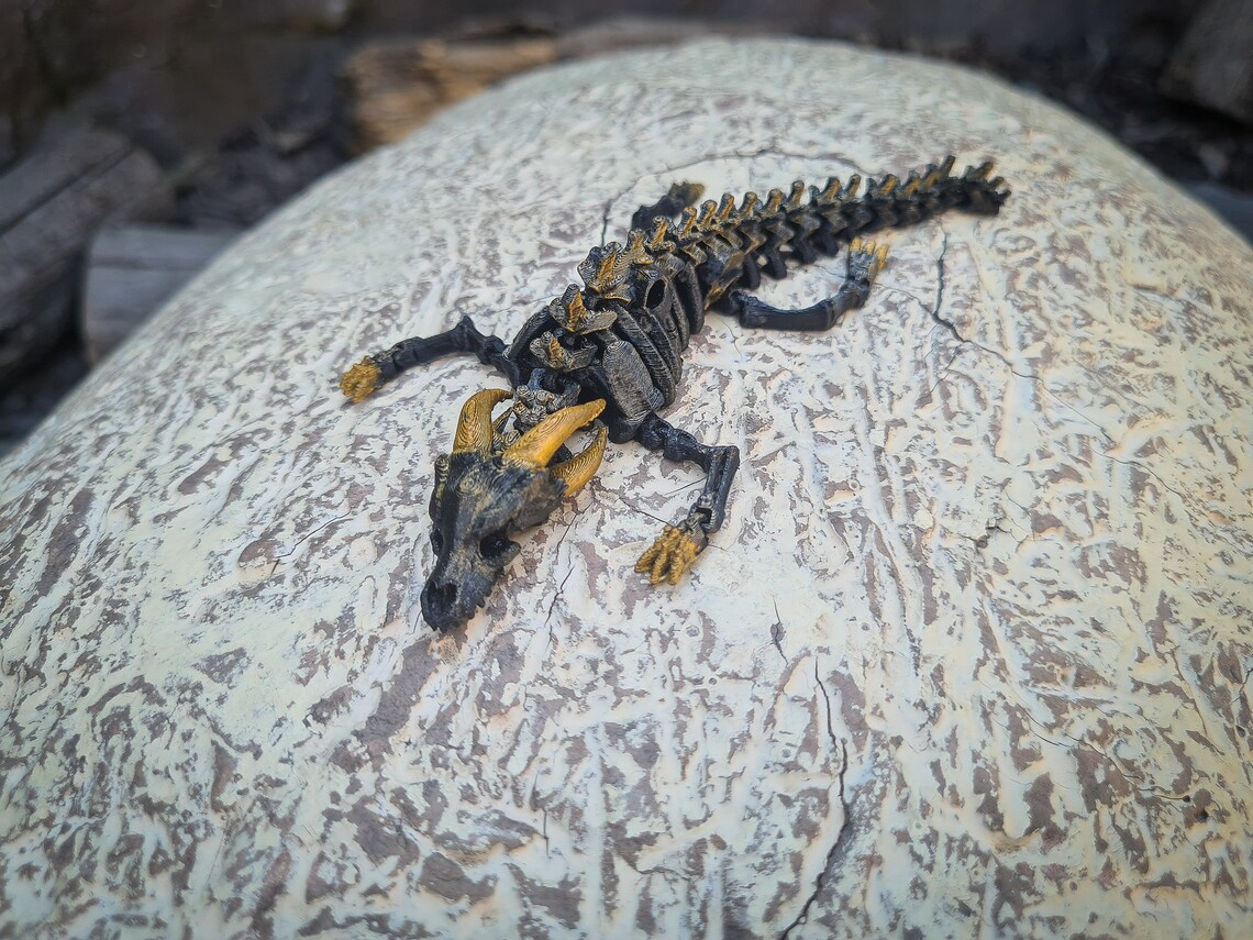 Wingless articulated skeleton dragon