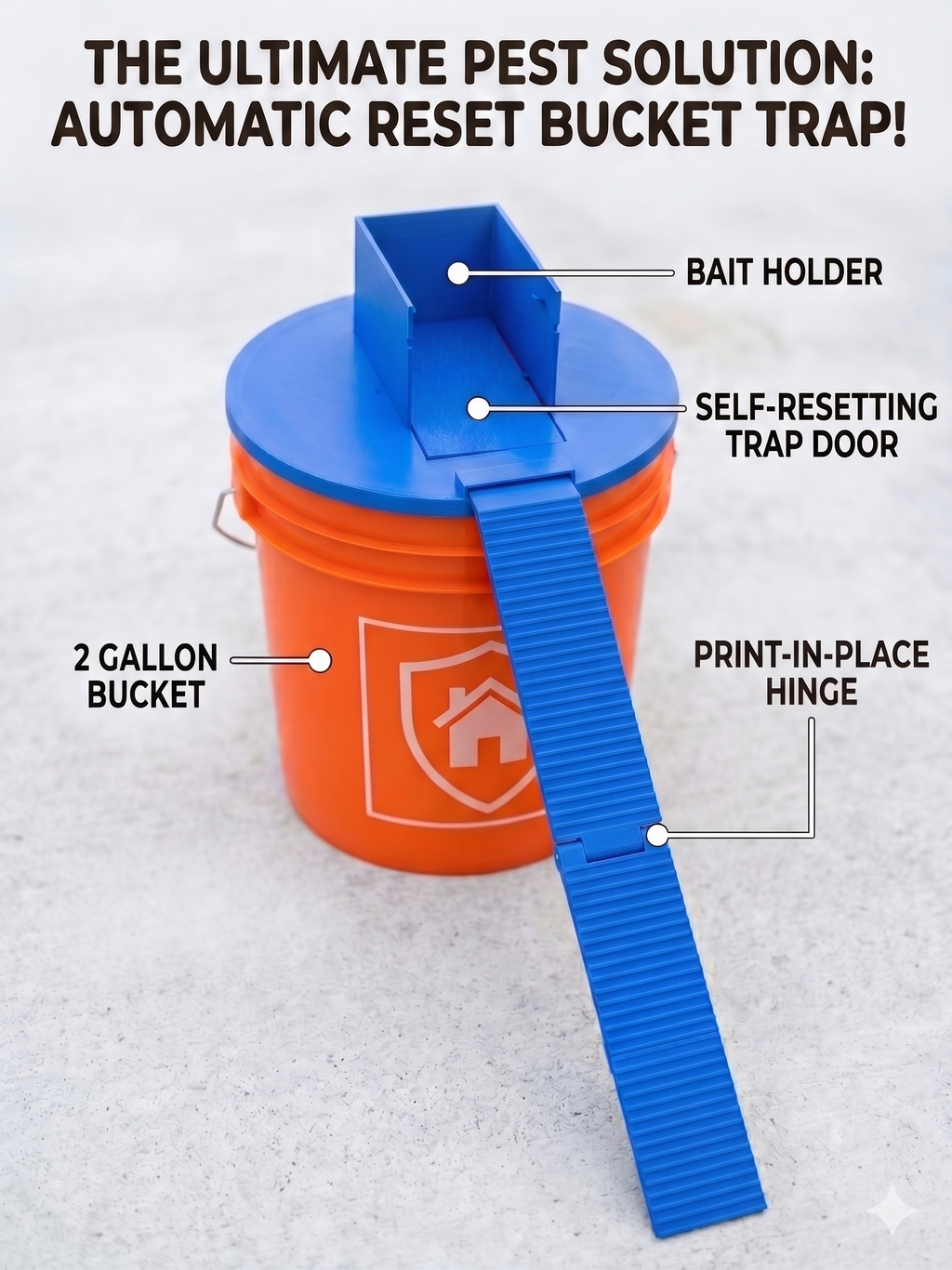 Mouse trap 2-gallon bucket