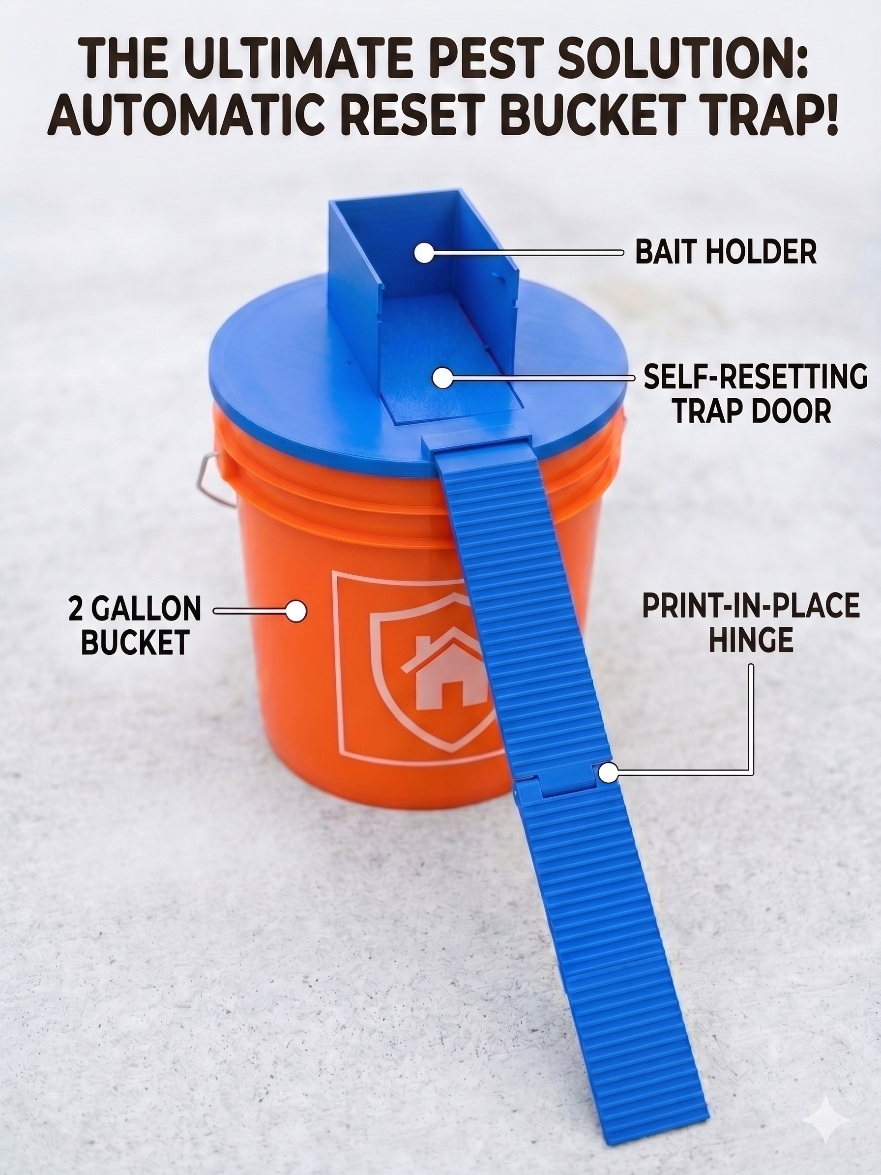 Mouse trap 2-gallon bucket