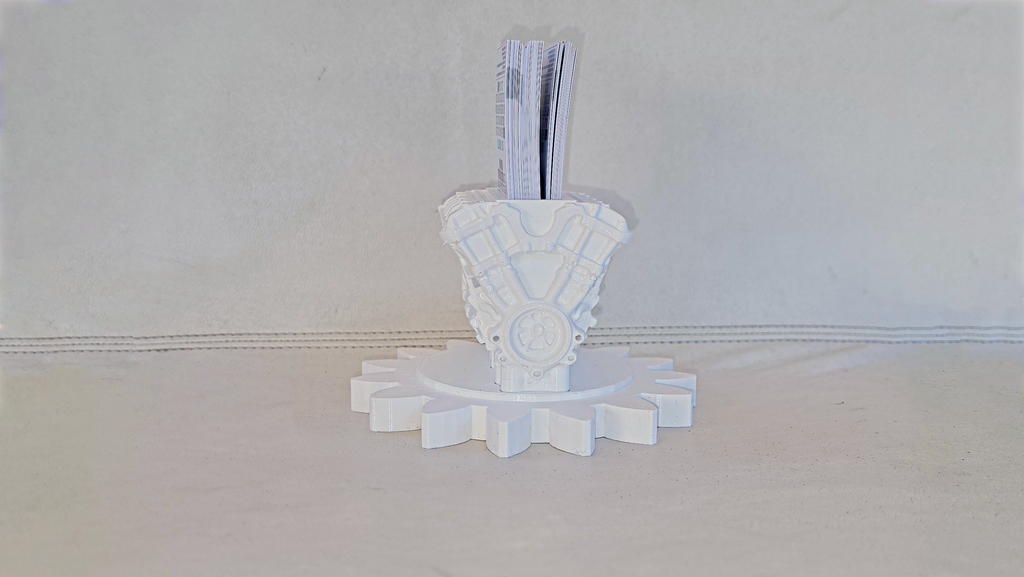 Mechanical Engine Business Card Stand