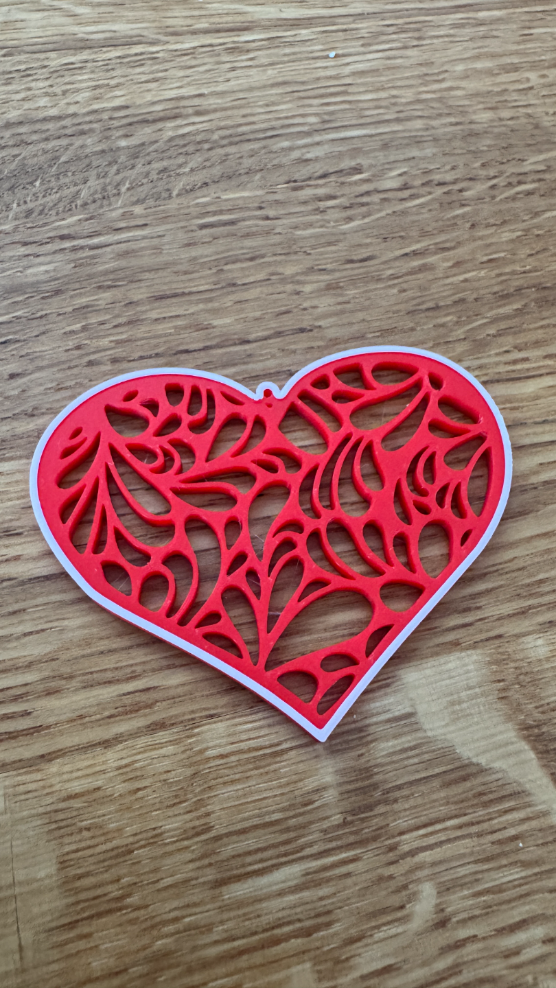 Heart Shaped ornaments set -Two color & Easy print