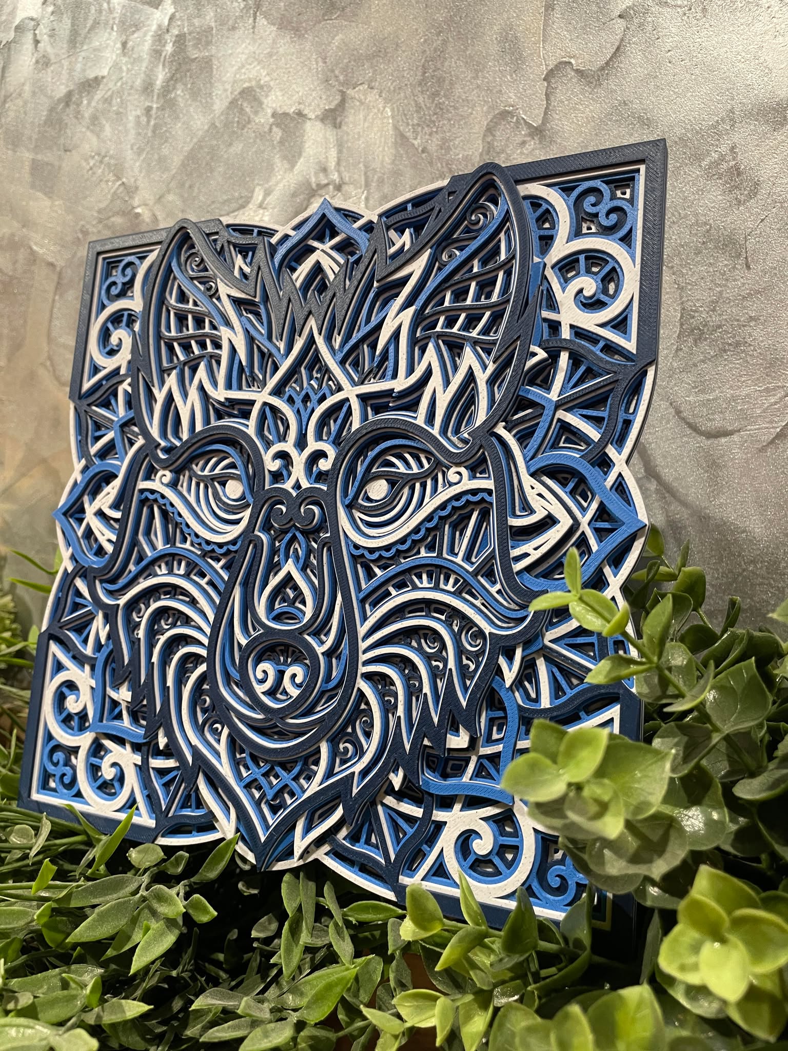 Customizable Layered Mandala Wolf