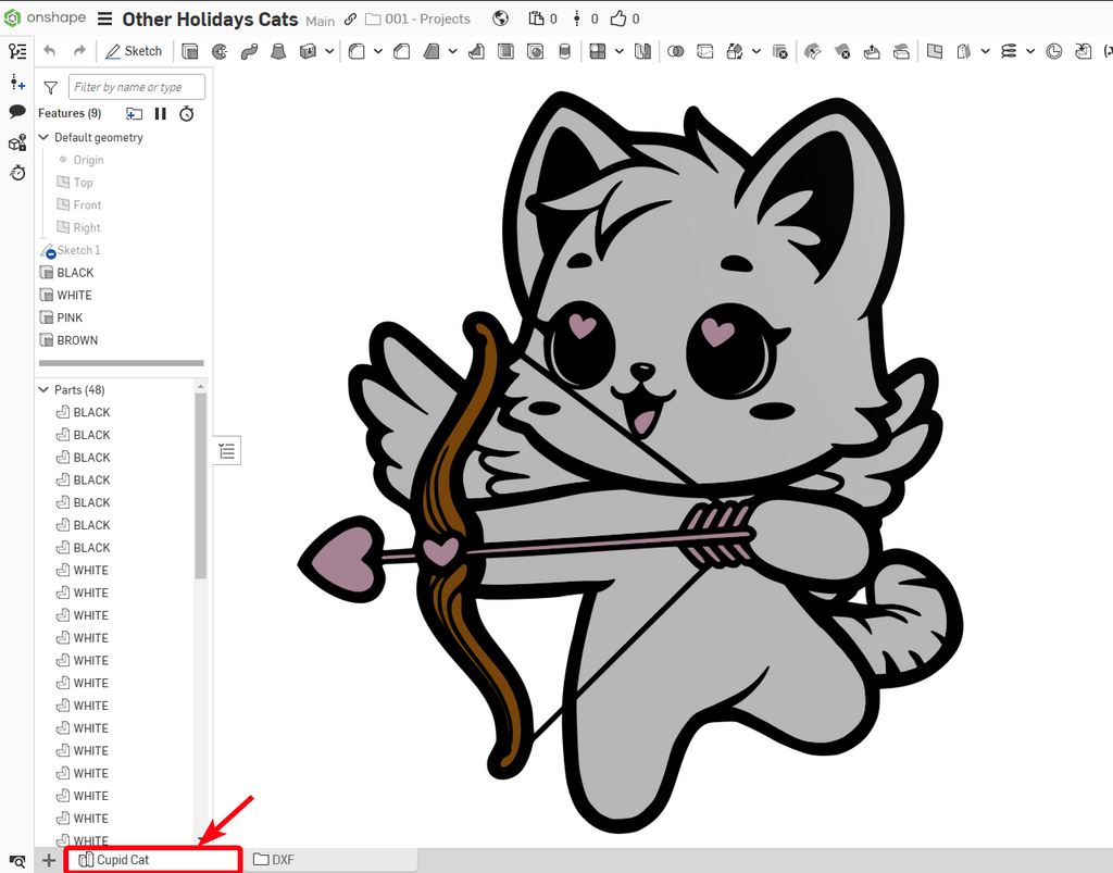 Cupid Cat Valentines Day Decoration