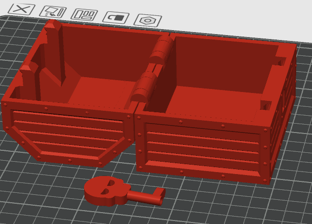 Print in place Chest with key