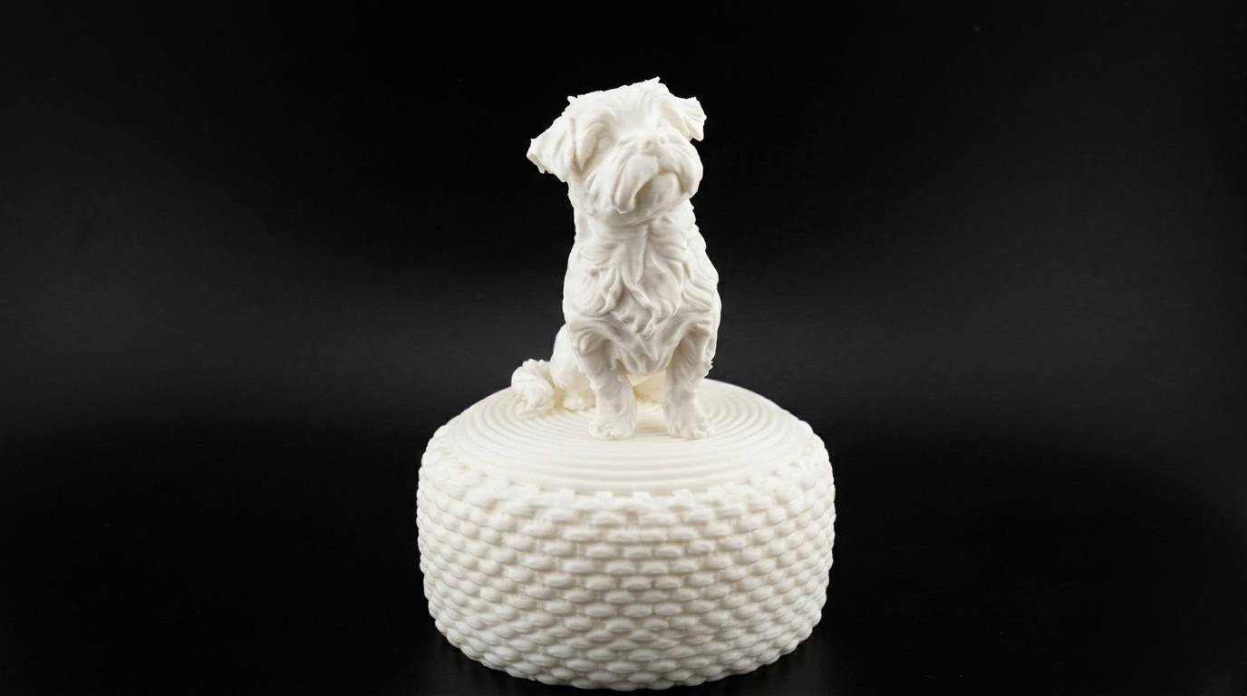 Maltese dog on the puff
