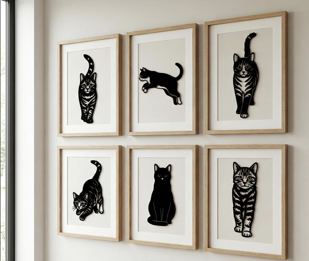 Elegant Minimalist Cat Silhouette Art Collection