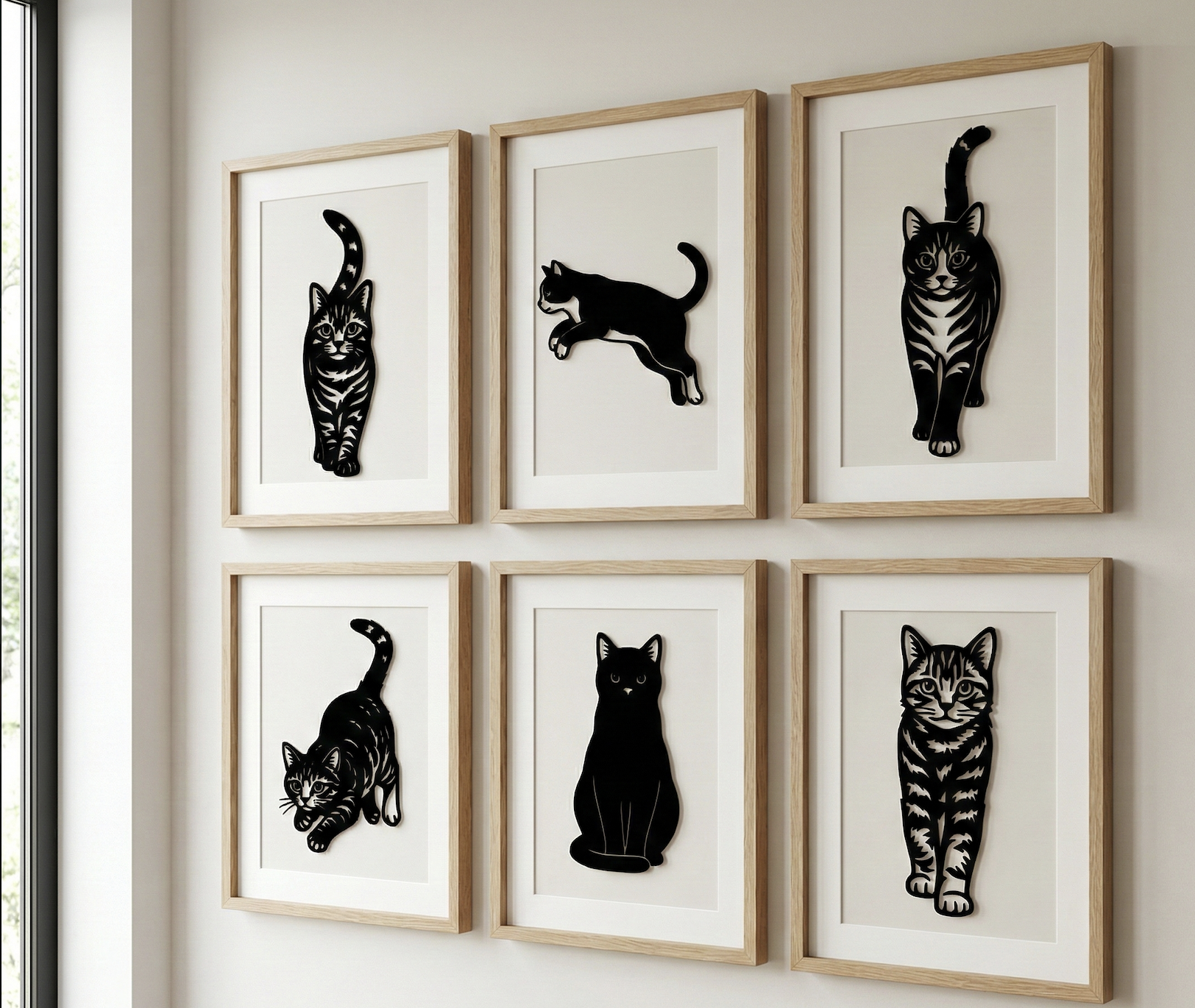 Elegant Minimalist Cat Silhouette Art Collection