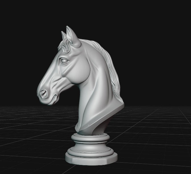 bust horse chess piece