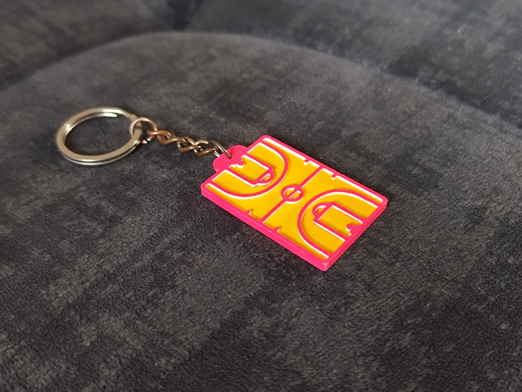 Basketball Court Keychain