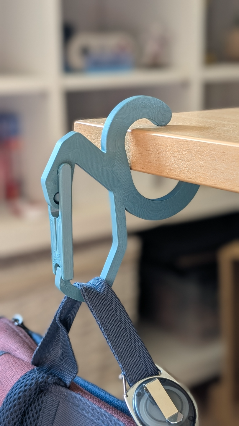 2-in-1 Bag Holder & Carabiner - Portable Desk Hook