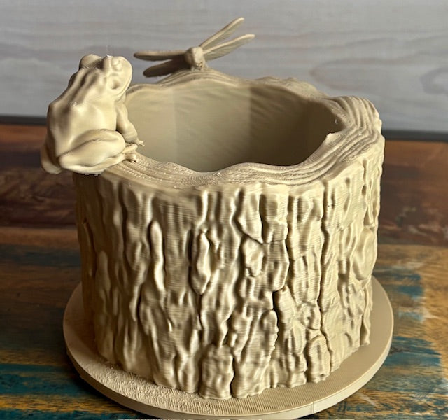 Tranquil Pond Log Planter