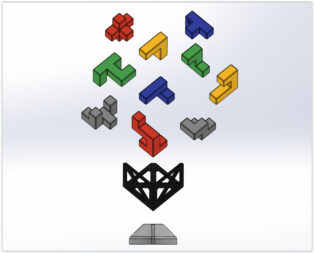 4x4 Cube Puzzle and Holder