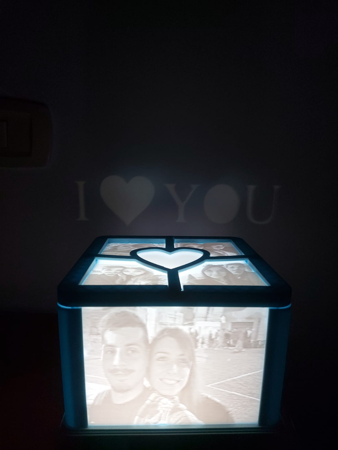 BOX LITOFANIA CON SCRITTA PERSONALIZZABILE
