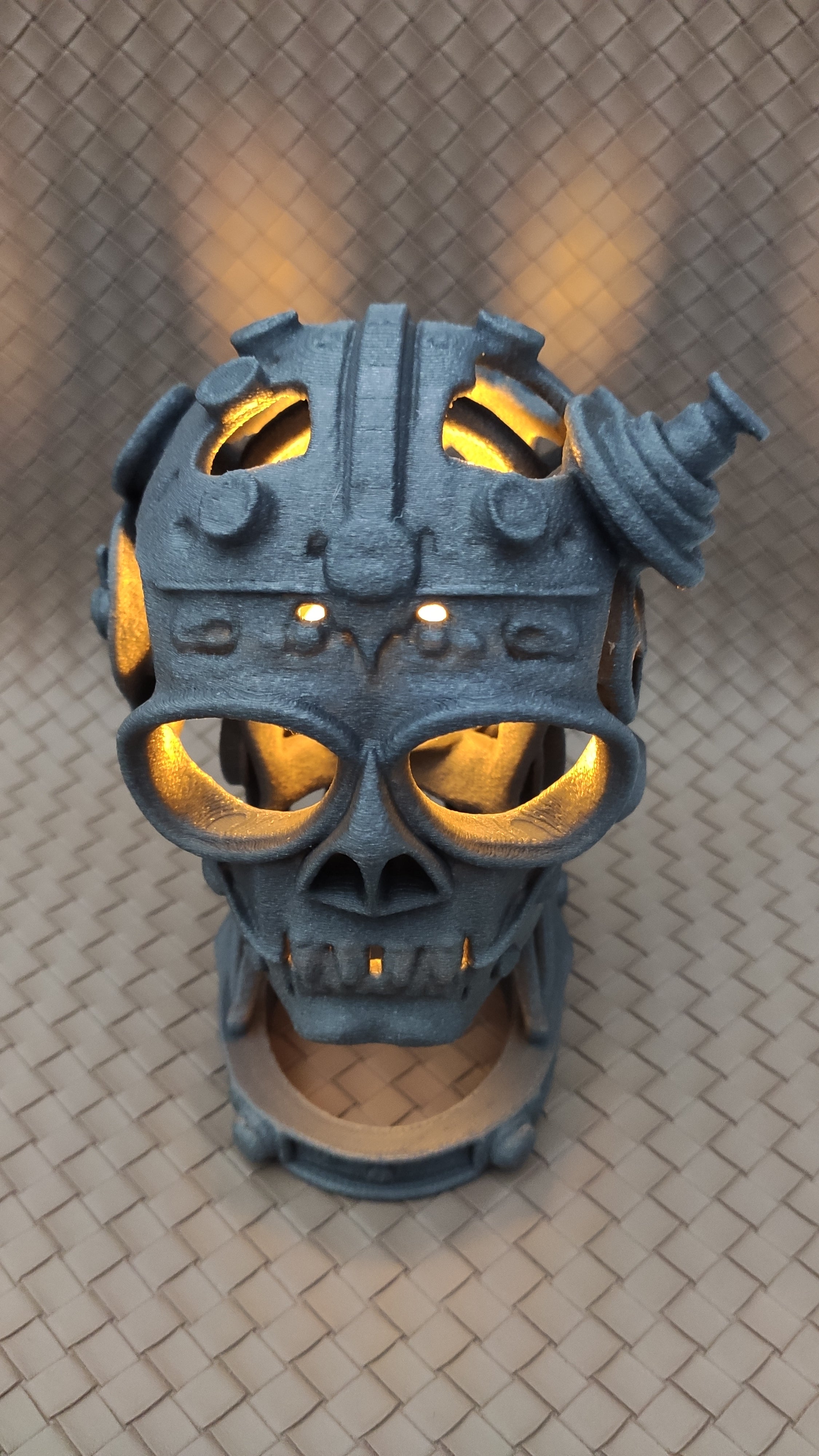Steampunk Skull - LED tea light holder
