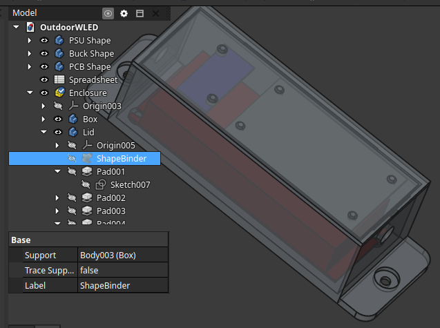 FreeCAD parametric snap-top box