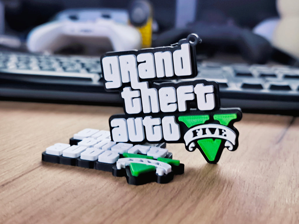 GTA logo keychain, fridge magnet, badge