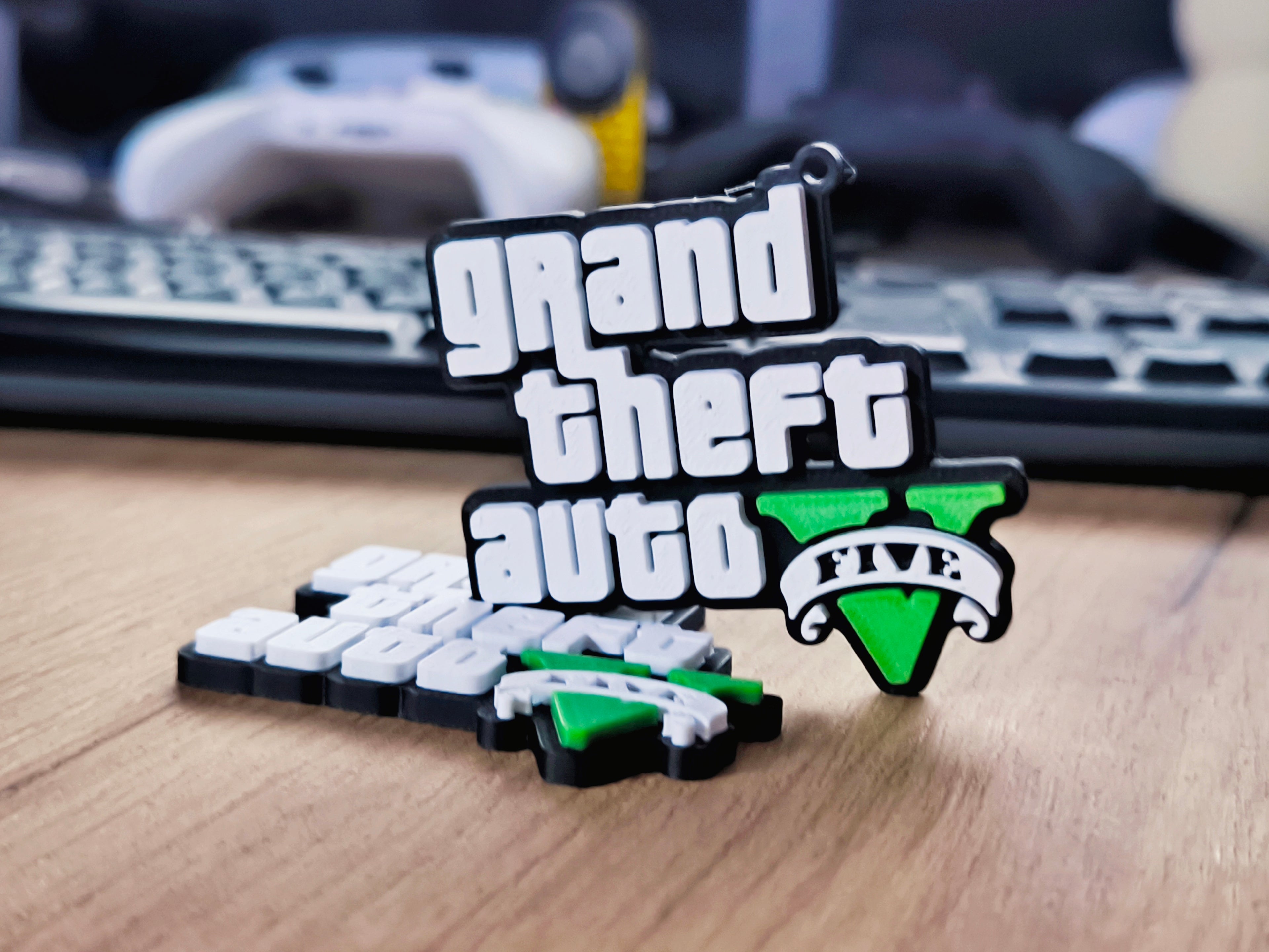 GTA logo keychain, fridge magnet, badge