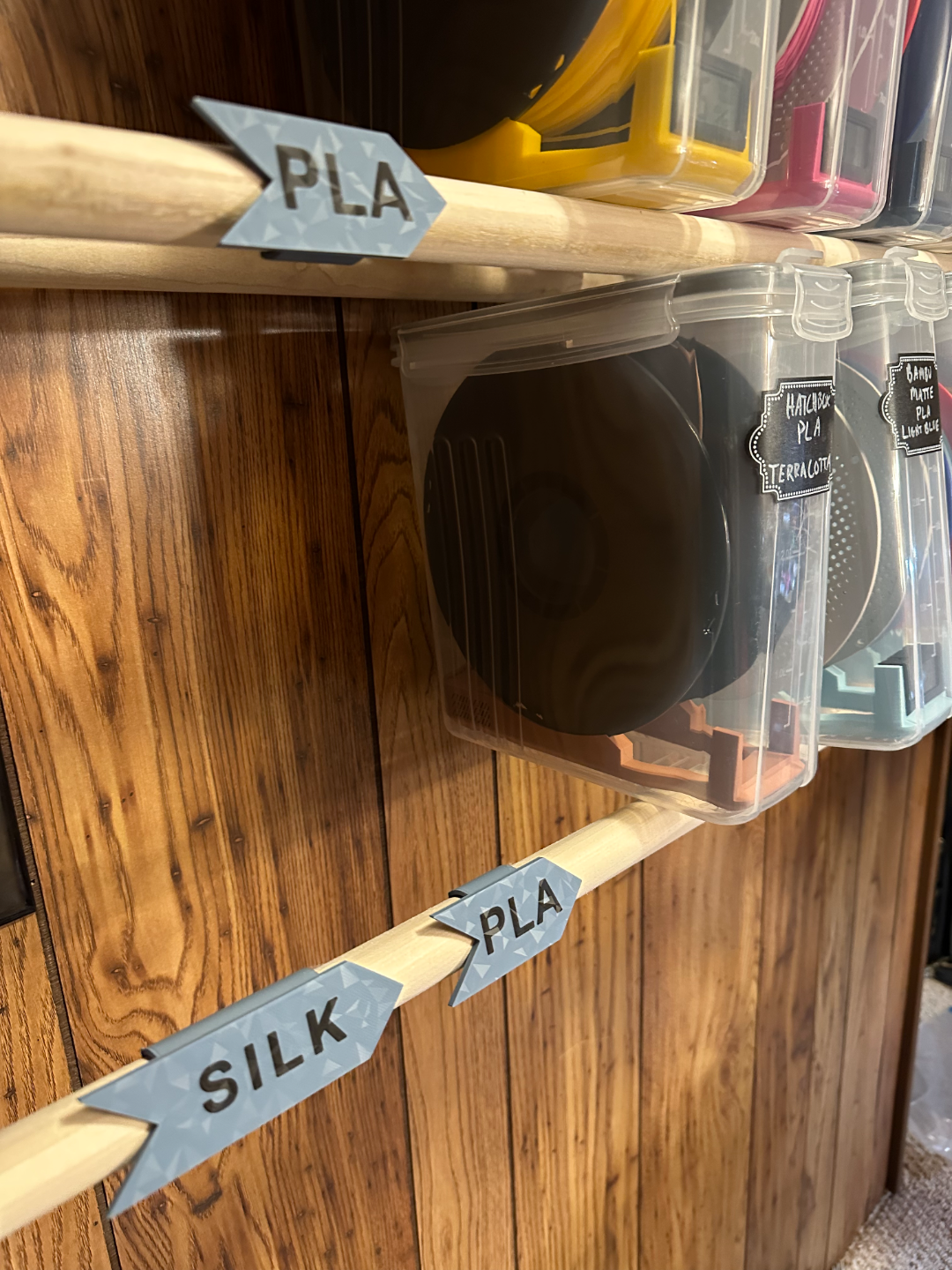 Joinable Filament Spool Rack Tags