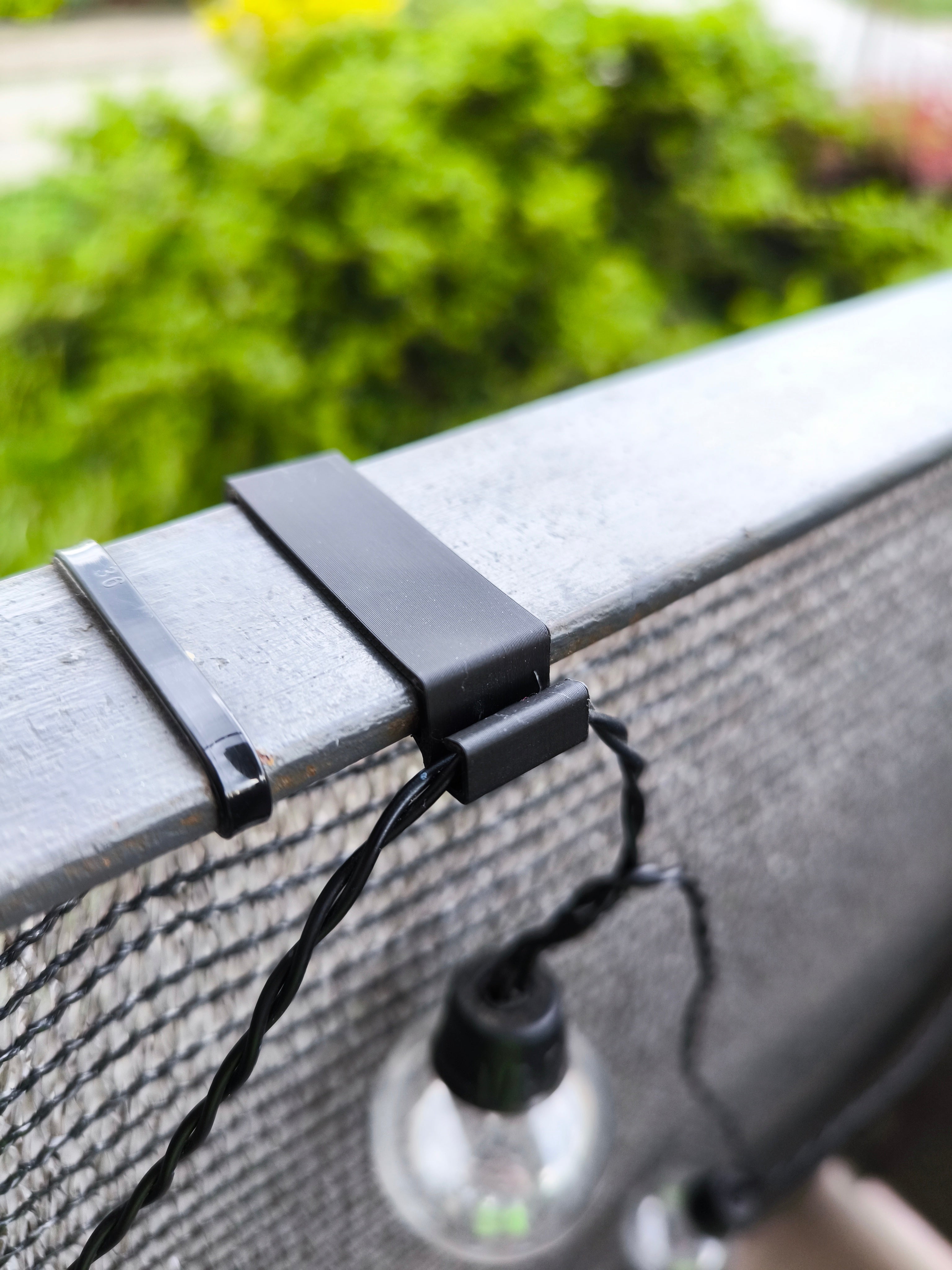 Balcony terrace hook for wires etc