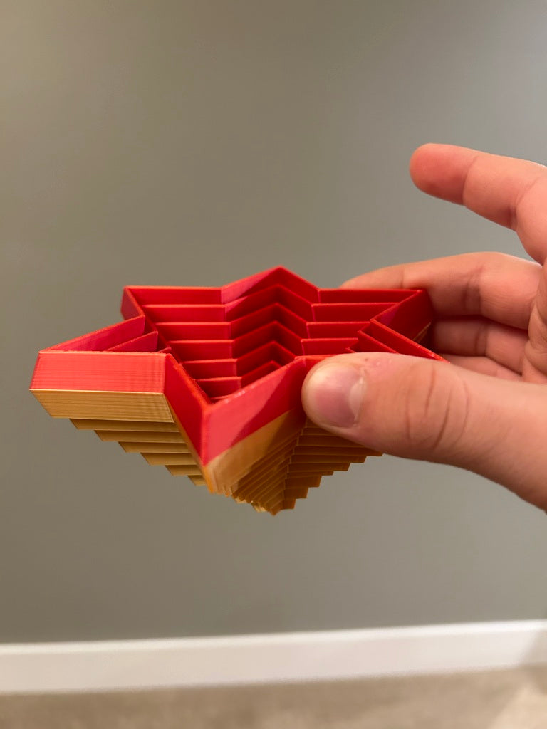 print in place 6 pointed collapsing star
